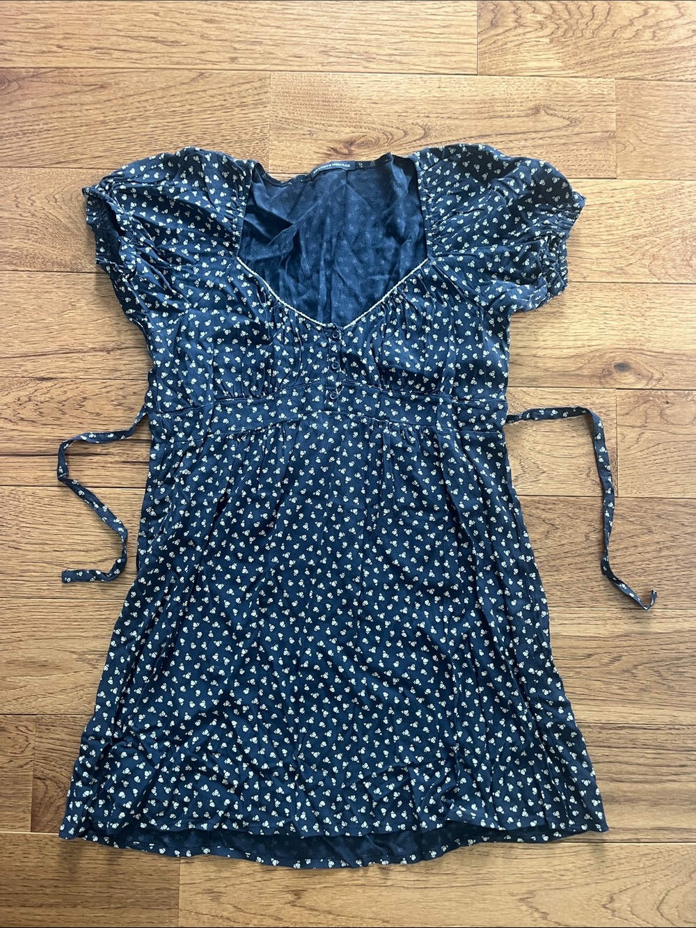 Brandy Melville Navy Dress with Cream Floral Print